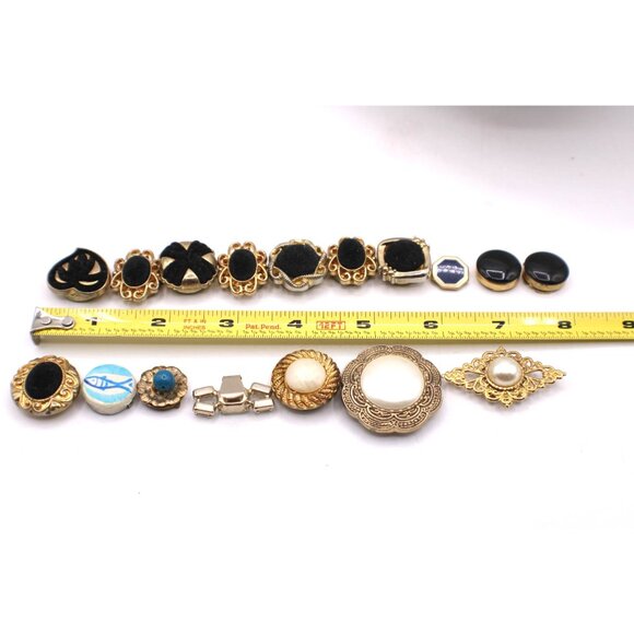 Lot Vtg Button Covers Crafts Sewing Jewelry Lot Faux Pearl Velvet Stones Mixed - Picture 8 of 9